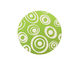 Lillypilly Lime Green Groovy Circles Anodized Aluminum Disc 25mm, 24 gauge