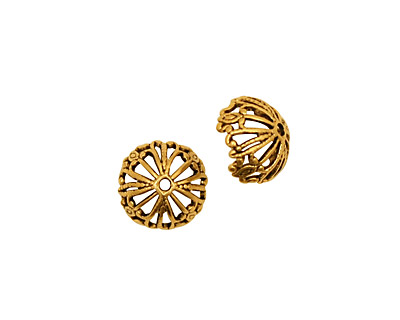 Stampt Antique Gold (plated) Nouveau Bead Cap 10x5mm