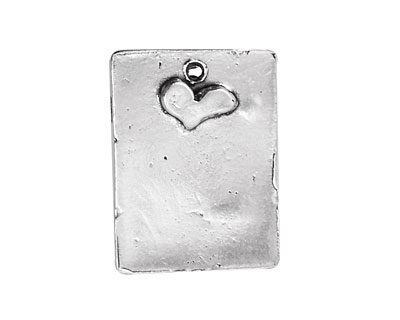 Rustic Charms Sterling Silver Heart Blank 19x26mm