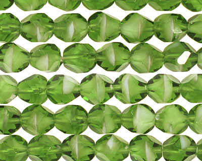 Czech Glass Bottle Green Faceted Nugget 8mm