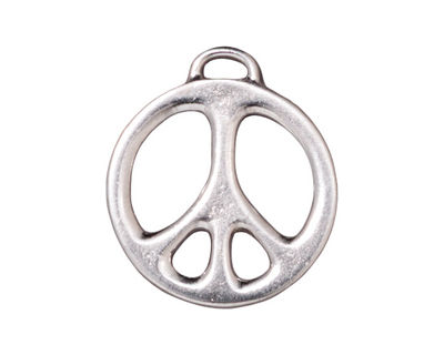 TierraCast Rhodium (plated) Peace Pendant 24x27mm