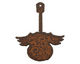The Lipstick Ranch Etched Rusted Iron Winged Guitar Pendant 62x76mm
