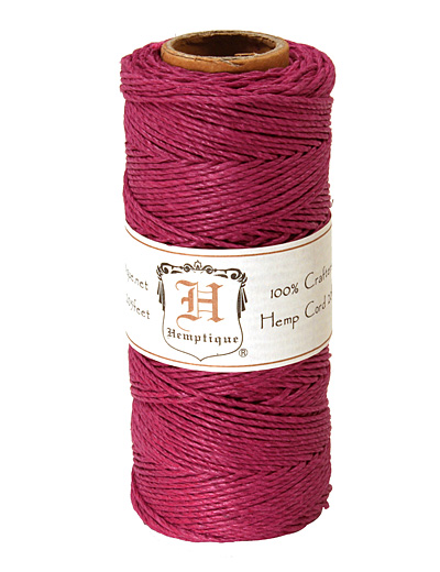 Dark Pink Hemp Twine 20 lb, 205 ft