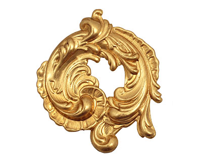 Brass Paisley Swirl Pendant 44mm