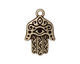 TierraCast Antique Brass (plated) Hamsa Pendant 17x26mm