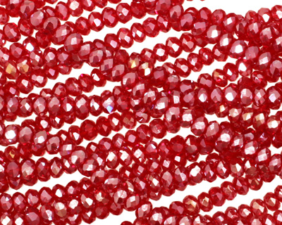 Light Garnet AB Crystal Faceted Rondelle 3mm