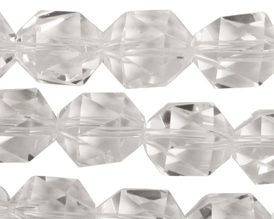 Rock Crystal Faceted Barrel 13-14x11-12mm