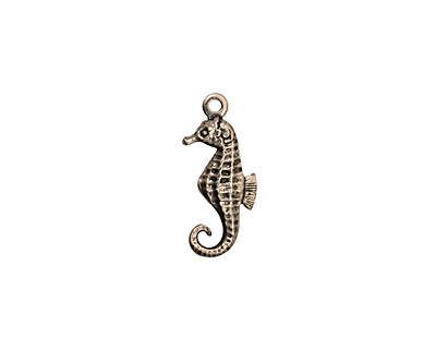 Stampt Antique Pewter (plated) Seahorse Charm 7.5x17mm