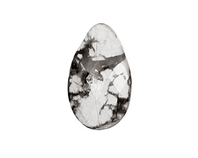 White Howlite Faceted Flat Teardrop 15x25mm