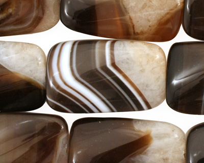 Black Sardonyx Twisted Thin Pillow 25x15mm
