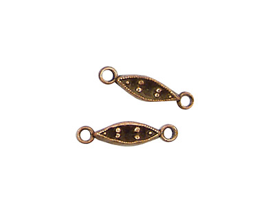 Stampt Antique Copper (plated) Pea Pod Connector 12x4mm