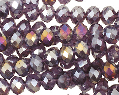 Twilight Peacock Crystal Faceted Rondelle 8mm