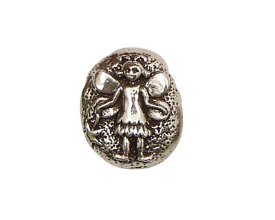 Green Girl Pewter Fairy Pebble 16x21mm