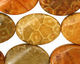Fossil Coral (yellow) Twisted Flat Oval 25x18mm