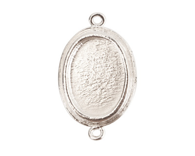 Nunn Design Sterling Silver (plated) Traditional Oval Bezel Pendant Link 31x19mm