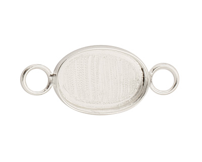 Silver (plated) Oval Bezel Link 19x15mm