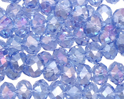 Light Sapphire AB Crystal Faceted Rondelle 8mm