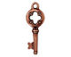 TierraCast Antique Copper (plated) Quatrefoil Key Charm 11x32mm