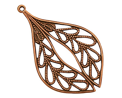 Stampt Antique Copper (plated) Laurel Wreath Pendant 26x42mm