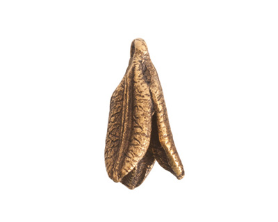 Nunn Design Antique Gold (plated) Young Lily Petal Charm 12x25mm