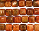 Fossil Coral (red) Puff Square 8mm