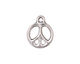 TierraCast Rhodium (plated) Peace Charm 15x19mm