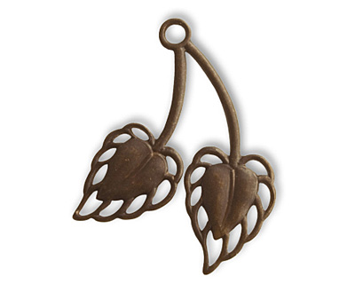 Vintaj Natural Brass Wildwood Pendant 30x26mm