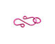 Hot Pink Enameled Copper S Clasp 20x13mm, 8mm ring