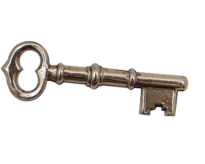 Stampt Antique Pewter (plated) Skeleton Key 42x13mm