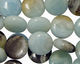Amazonite Blk. Tourmaline Puff Coin 14mm