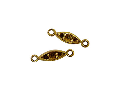 Stampt Antique Gold (plated) Pea Pod Connector 12x4mm