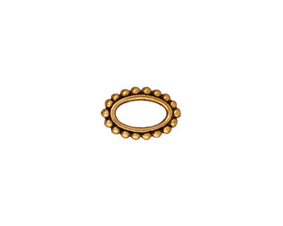 TierraCast Antique Gold (plated) Beaded Oval 12x8mm