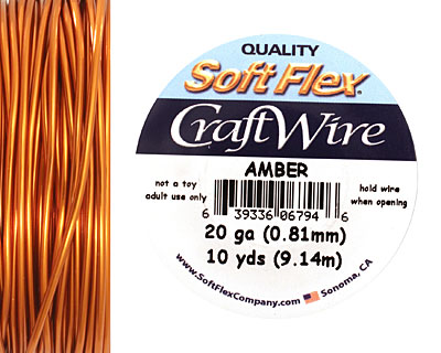 Soft Flex Amber Craft Wire 20 gauge, 10 yards