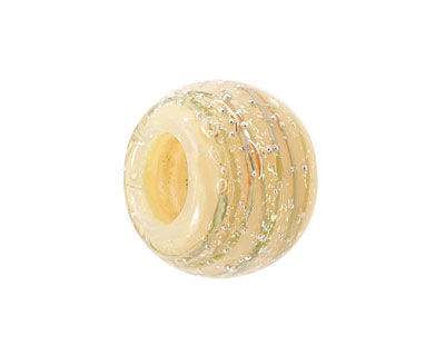 Unicorne Beads Meringue w/ Silver Large Rondelle 20x27mm