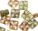 Czech Glass Spring Dew Dotted Square 10mm