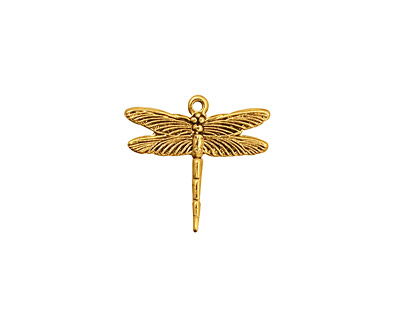 Stampt Antique Gold (plated) Dragonfly Charm 16x15.5mm