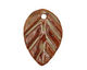 Kylie Parry Ceramic Rustic Sage Green Autumn Leaf Pendant 21x30mm