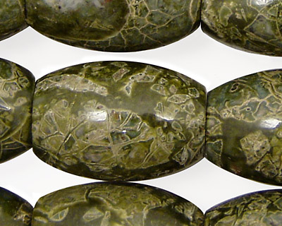 African Green Jasper Large Rice 25x18mm
