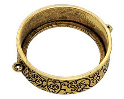Nunn Design Antique Gold (plated) Grande Circle Open Bezel Link 42x35mm