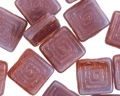 Czech Glass Wisteria Tribal Square 14mm