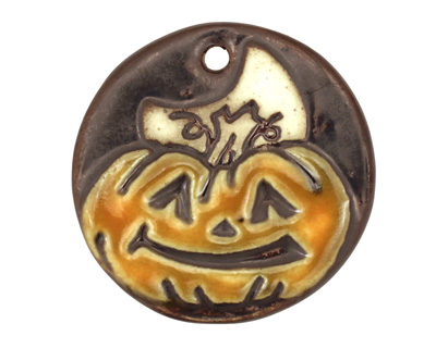 Earthenwood Studio Ceramic Pumpkin Pendant 35mm