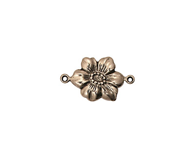 Stampt Antique Pewter (plated) Clematis Connector 17x10mm