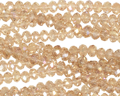 Sand AB Crystal Faceted Rondelle 4mm