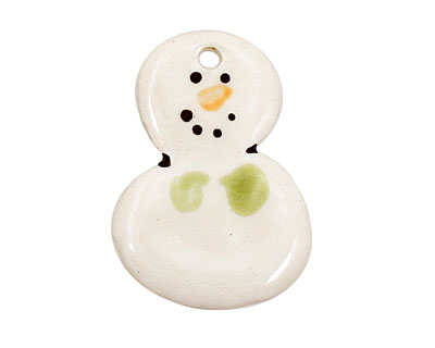 Jangles Ceramic Snowman w/ Lime Pendant 26x36mm
