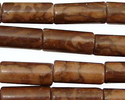 Marbled Coffee Jasper Barrel 20x9mm