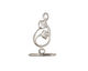 Silver (plated) Flowers in Teardrop Toggle Clasp 18x9mm, 14mm bar