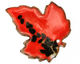 C-Koop Enameled Metal Rustic Red Large Maple Leaf 40x46mm
