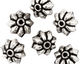 Antique Silver (plated) Pointy Flower Rondelle 12x16mm