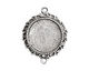 Nunn Design Antique Silver (plated) Large Ornate Circle Bezel Link 37x30mm