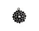 Nunn Design Antique Silver (plated) Mum Flower Charm 17x19mm